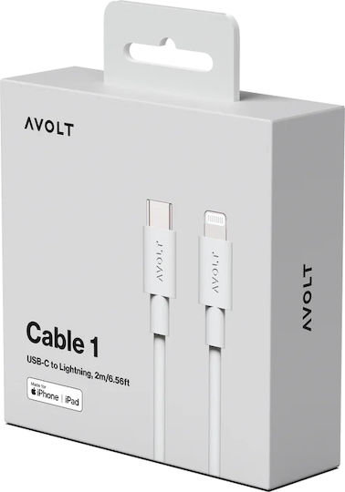 Data Fast Charging Cable Usb-c/lightning Apple Avolt 2 Meters Gray