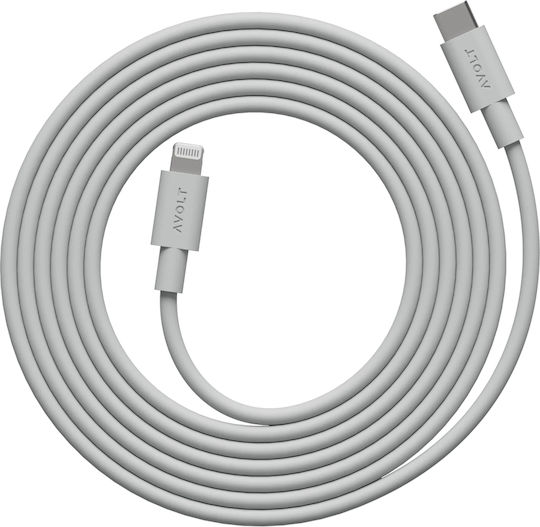 Data Fast Charging Cable Usb-c/lightning Apple Avolt 2 Meters Gray