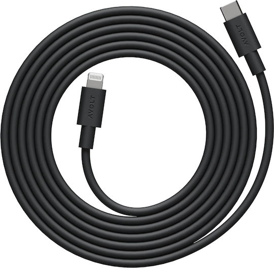 Fast Charging Data Cable Usb-c/lightning Apple Avolt 2 Meters Black