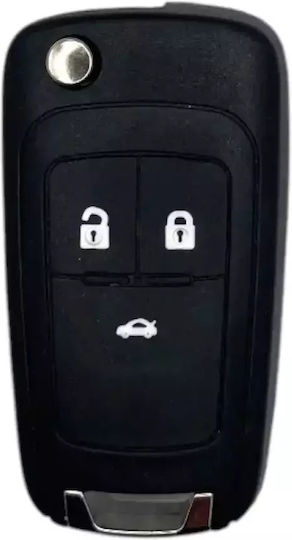 Foldable Car Key Shell with Blade with 3 Buttons Type for Opel
