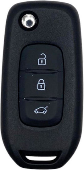 Foldable Car Key Shell with Blade with 3 Buttons for Renault