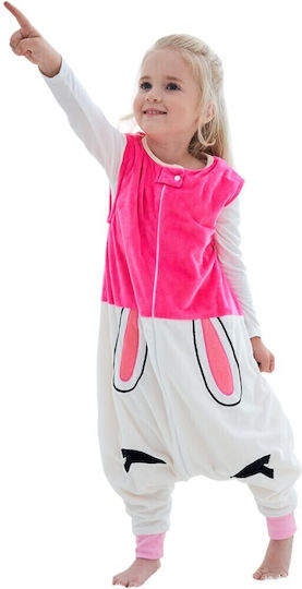 Queen Mother Winter Sleeping Bag with Feet White-pink