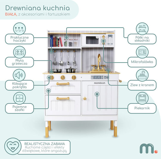 Mamabrum Детска кухня Аксесоар Престилка от дърво