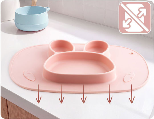 Ricokids Детска Плоча За Храна От Розов Силикон