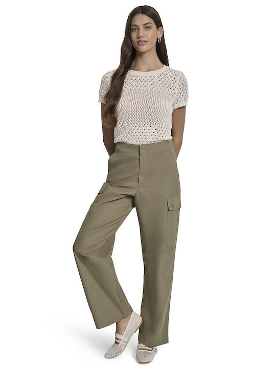 Damen Stoff Cargo Hose Khaki