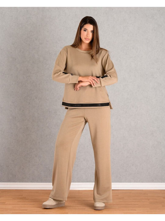 Women's Fabric Trousers with Elastic Regular Fit Cigar