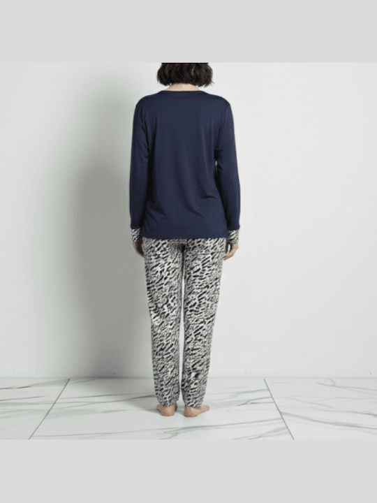 Cool Set Pijamale pentru Femei Albastru marin
