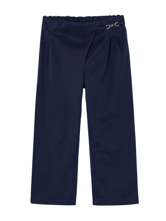Kinder Schlaghose Stoff Marineblau Lang