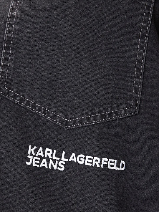 Long-sleeved Denim Shirt Black