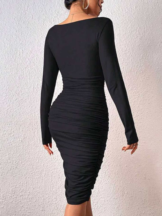 Woman's Fashion Evening Black Dress