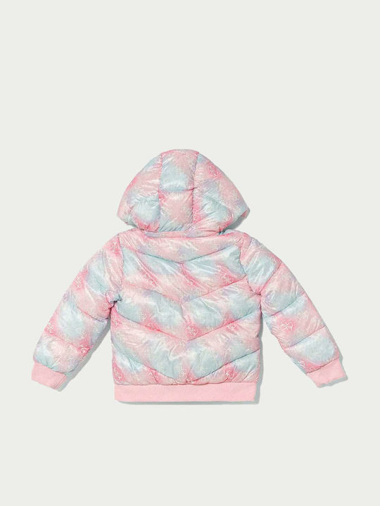 Kinder Freizeitjacke mit Kapuze Light blue-pink
