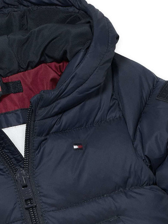 Kids Quilted Jacket with Hood Blue