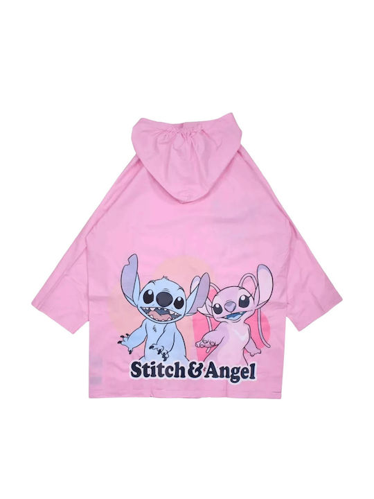 Водоустойчиво Детско Ежедневно Яке с Качулка Розово Lilo & Stitch