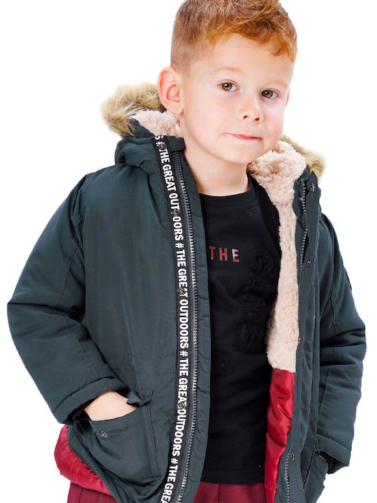 Kids' Parka Long with Hood Black