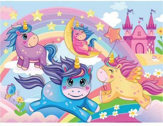 Kinderpuzzle Regenbogen-Einhörner Jigsaw
