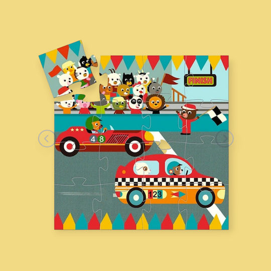 Kids Puzzle Racing Car for 3+ Years 16pcs Djeco
