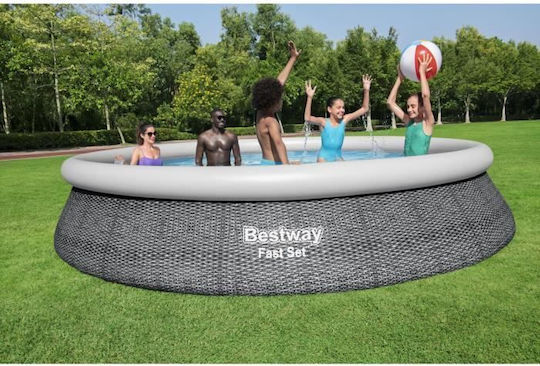Bestway Στρογγυλή Πισίνα Φουσκωτή 457x84εκ. Γκρι