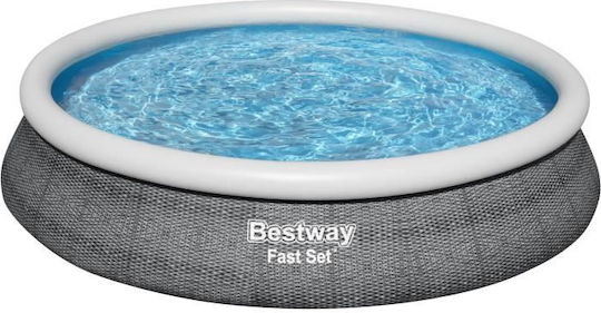 Bestway Στρογγυλή Πισίνα Φουσκωτή 457x84εκ. Γκρι