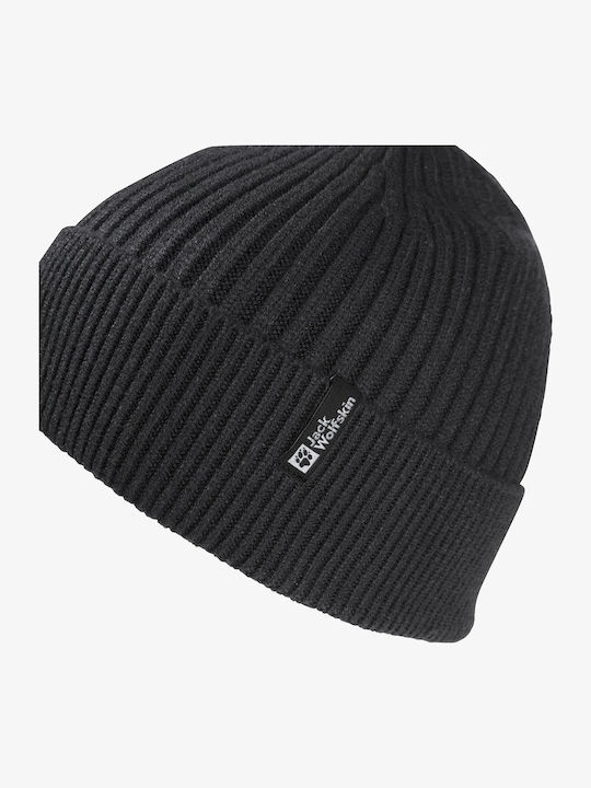 Beanie Unisex Σκούφος Πλεκτός σε Μαύρο χρώμα