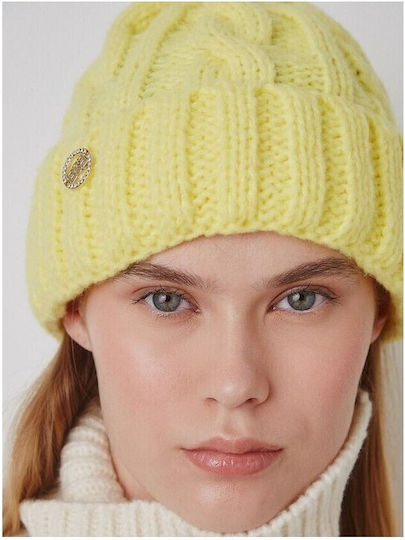 Beanie Γυναικείος Σκούφος Πλεκτός σε Κίτρινο χρώμα