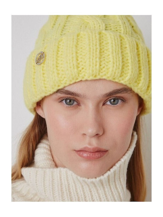 Beanie Frauen Beanie Gestrickt in Gelb Farbe