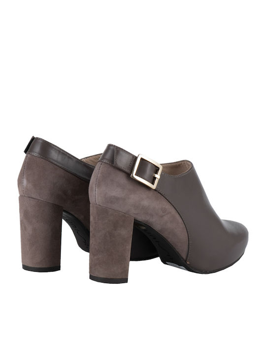 Leder Stiefeletten Damen Gray
