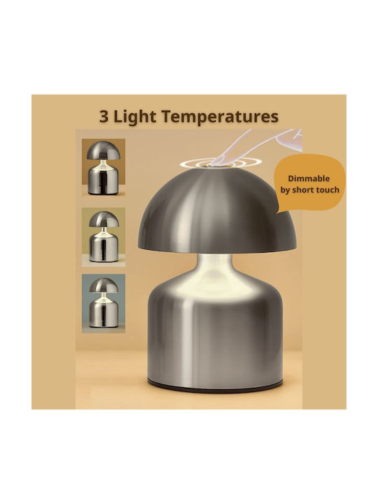 Uncle George Decorative Lamp Mushroom Silver