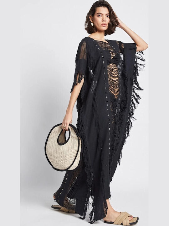 Be Sunset Women's Caftan Beachwear Black