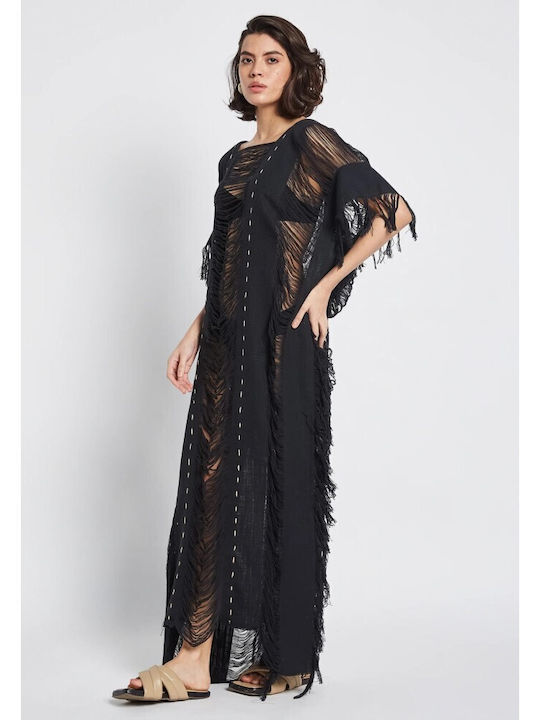 Be Sunset Women's Caftan Beachwear Black