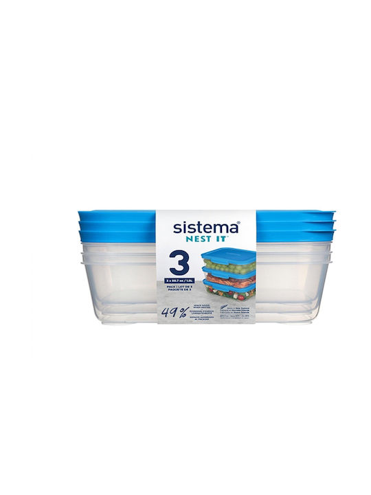 Sistema Lunchbox Kunststoff Blau 3Stück