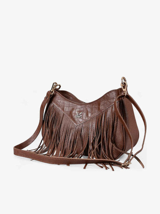 Leder Damentasche Schultertasche Braun