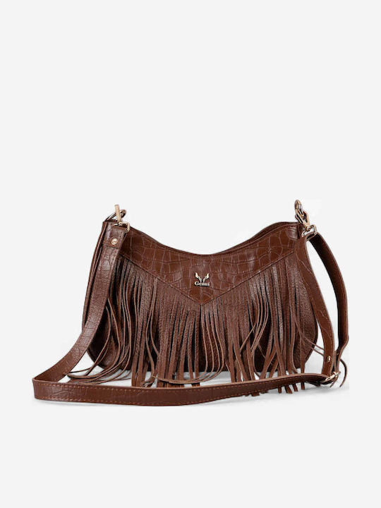 Leder Damentasche Schultertasche Braun