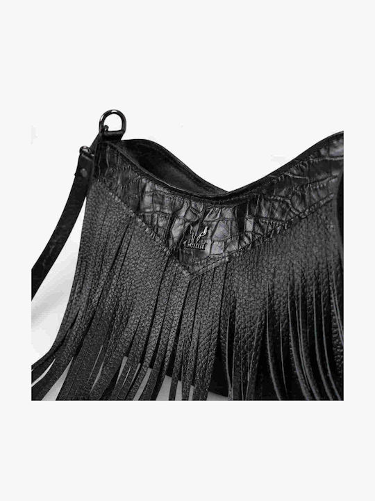 Leather Women's Hobo Bag Black