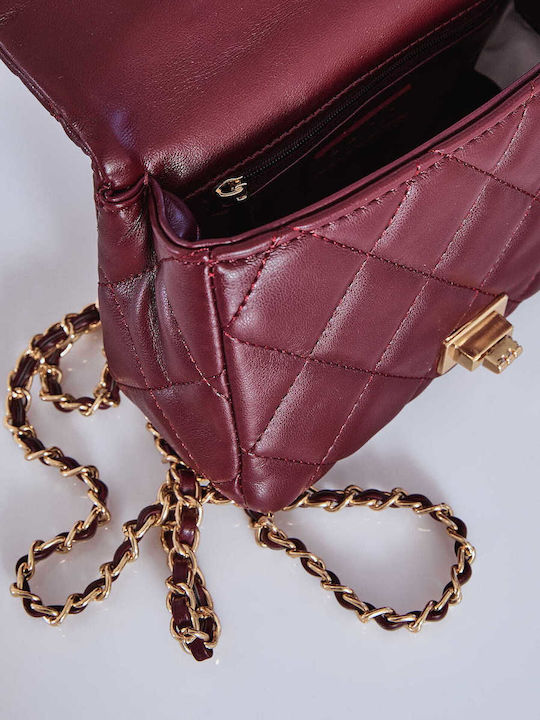 Celestino Women's Quilted Shoulder Bag Chain Burgundy