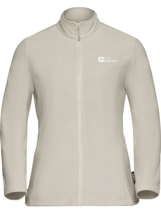 Fleece Γυναικεία Ζακέτα σε Μπεζ Χρώμα