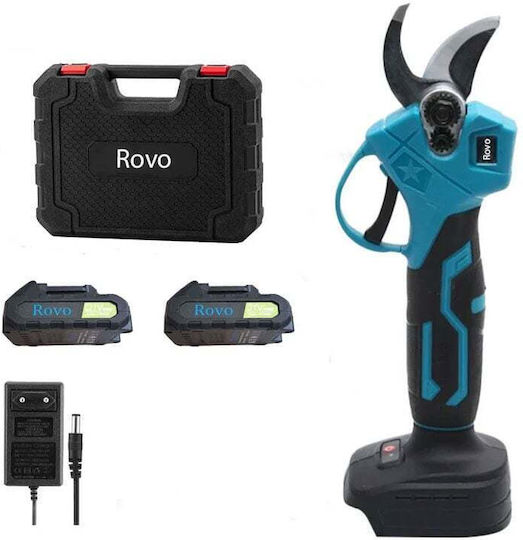 Rovo RV-FE Foarfecă de tăiere Baterie Brushless 21V 2x2Ah cu Diametru Maxim de Tăiere 25mm în Geantă de Transport