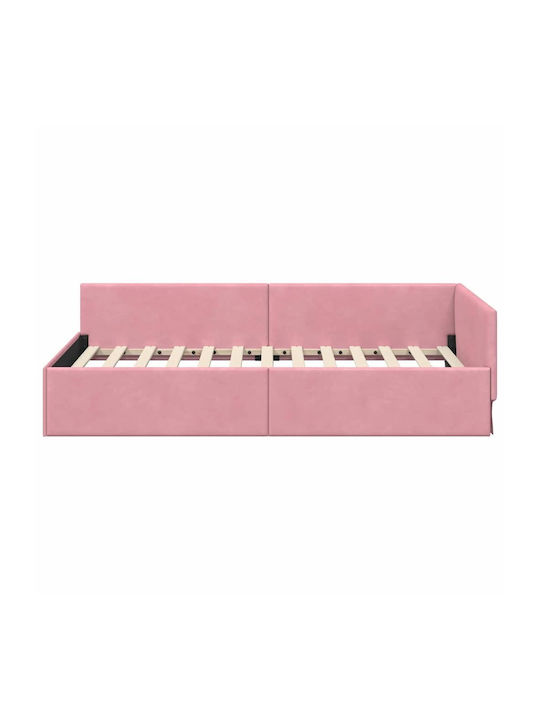 Einzelbett Rosa mit Lattenrost für Matratze 90x190cm