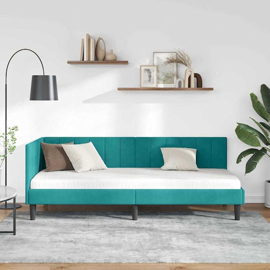 Κρεβάτι Μονό για Στρώμα 80x200cm Τιρκουάζ Κρεβάτι Μονό για Στρώμα 80x200cm Τιρκουάζ