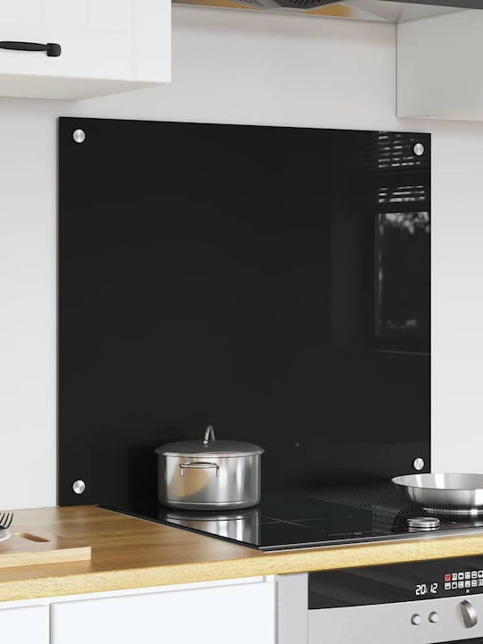 Vidaxl Kitchen Back Panel Black 70 x 60 x 0.8 cm Tempered Glass