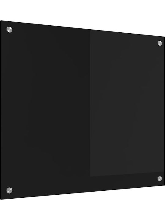 Vidaxl Kitchen Back Panel Black 70 x 60 x 0.8 cm Tempered Glass