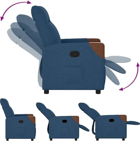 Armchair with Footstool Blue 50x54x100cm