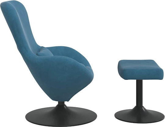 Armchair with Footstool Blue 63x73x90cm