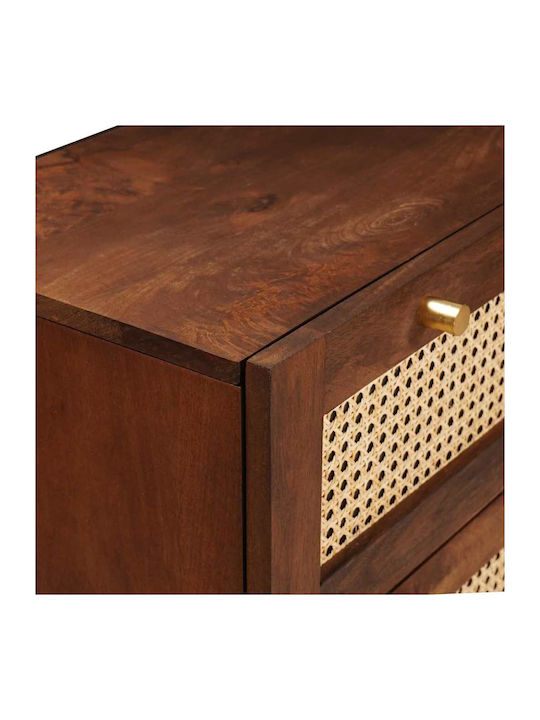 Μπουφές από Μασίφ Ξύλο με Συρτάρια Καφέ 180x33x75cm