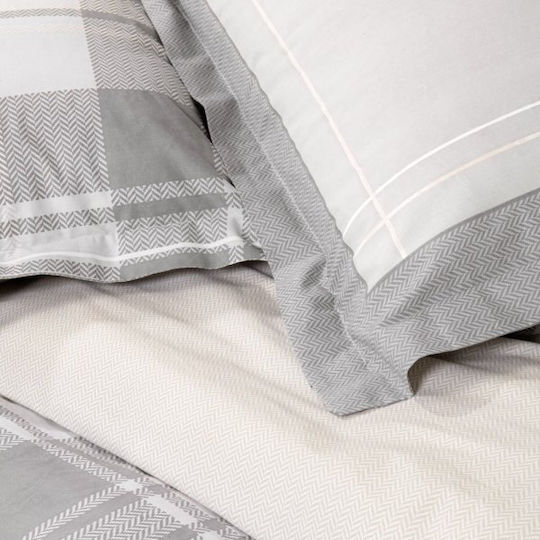 Nima Arthur Σετ Σεντόνια Μονά 170x260εκ. Grey-beige (3τμχ)