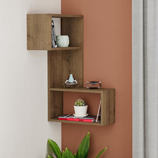 Eckiges Wandregal Part Offenes Braunes 47x20x82cm