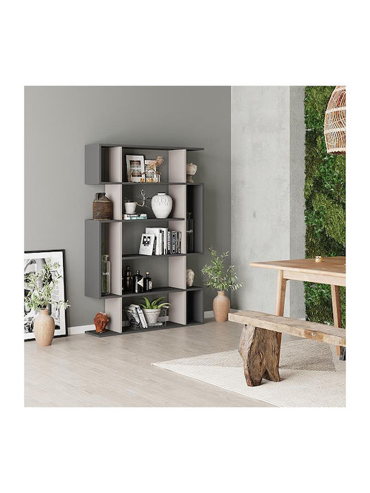 Βιβλιοθήκη Mito Ανοιχτή Μόκα / Ανθρακί 108x25x161εκ.