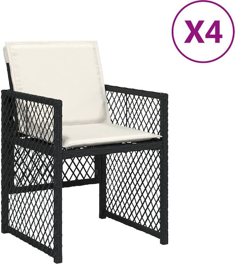 Καρέκλα Μαύρες 4τμχ 36x49x49εκ.