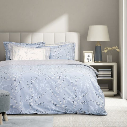 Nima Duvet Cover Set Cotton Single with Pillowcase 160x240 Inverno Blue