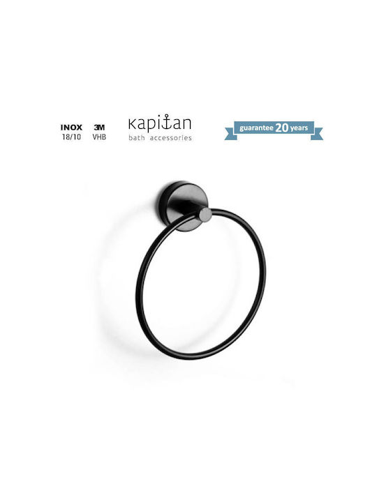 Karag Uno Single Wall-Mounted Bathroom Ring ​19x19cm Black Matt