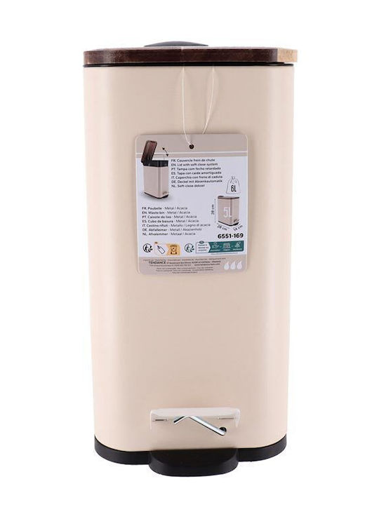 Metallisch Badezimmer Mülleimer 5Es Beige